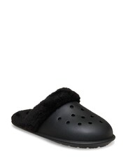 Crocs Black Classic Fuzz Scuff Slippers - Image 3 of 7