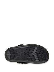 Crocs Black Classic Fuzz Scuff Slippers - Image 4 of 7