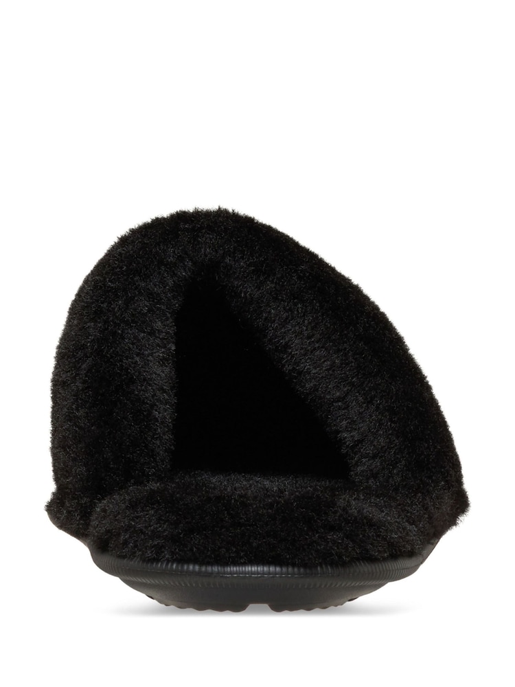 Crocs Black Classic Fuzz Scuff Slippers - Image 7 of 7