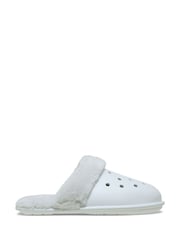 Crocs Grey Classic Fuzz Scuff Slippers - Image 1 of 7