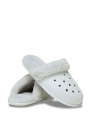 Crocs Grey Classic Fuzz Scuff Slippers - Image 4 of 7