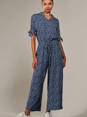 Azul - Jolie Moi Wide Leg Half Sleeve Jumpsuit - Imagen 1 de 6