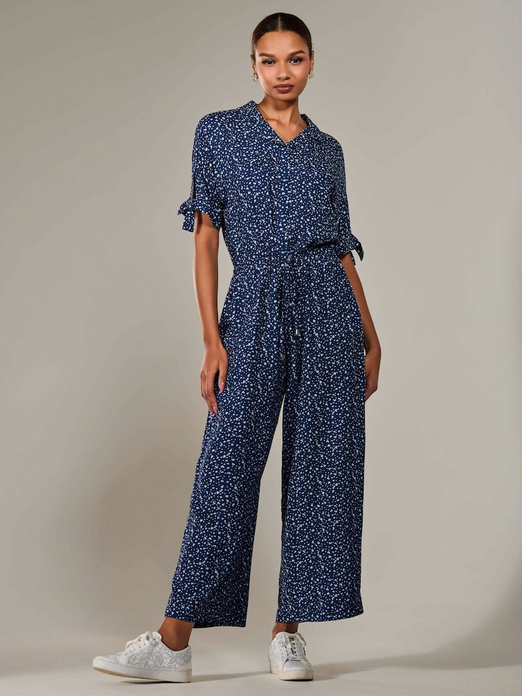 Blau - Jolie Moi Wide Leg Half Sleeve Jumpsuit - Bild 1 von 6 Blau - Jolie Moi Wide Leg Half Sleeve Jumpsuit - Bild 1 von 6