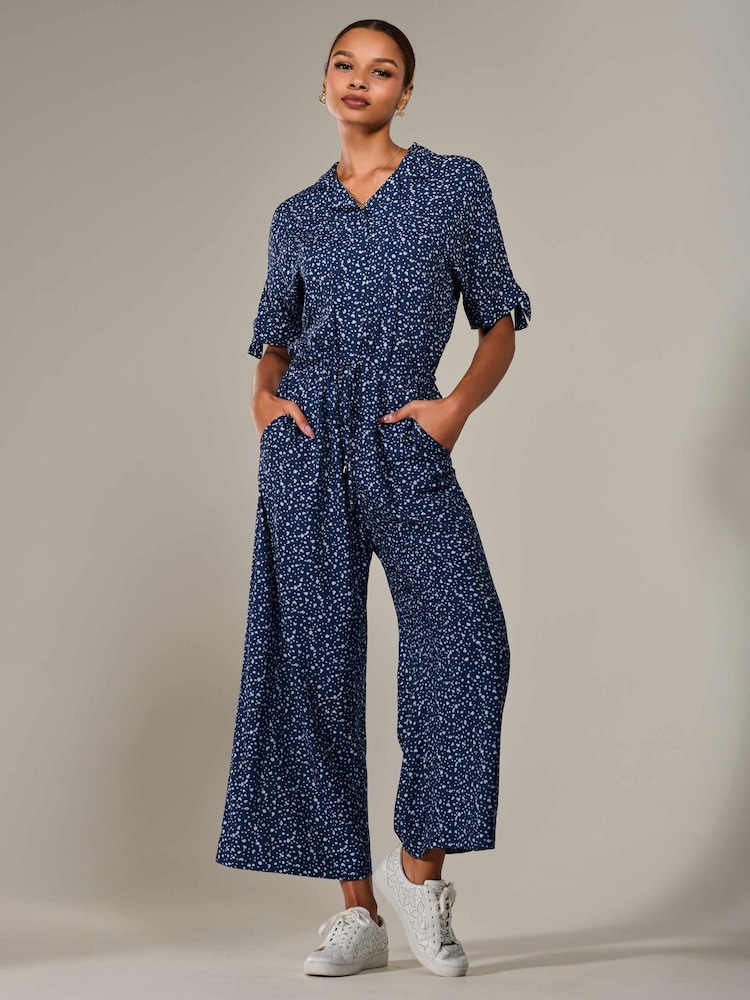 Azul - Jolie Moi Wide Leg Half Sleeve Jumpsuit - Imagen 2 de 6