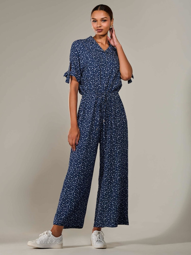 Blau - Jolie Moi Wide Leg Half Sleeve Jumpsuit - Bild 6 von 6 Blau - Jolie Moi Wide Leg Half Sleeve Jumpsuit - Bild 6 von 6