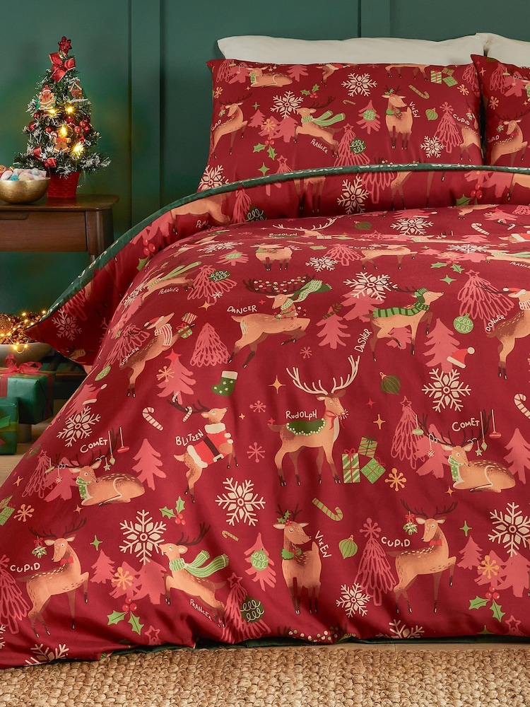 Duvet Day Red Sleigh Team Duvet Set - Image 2 of 4