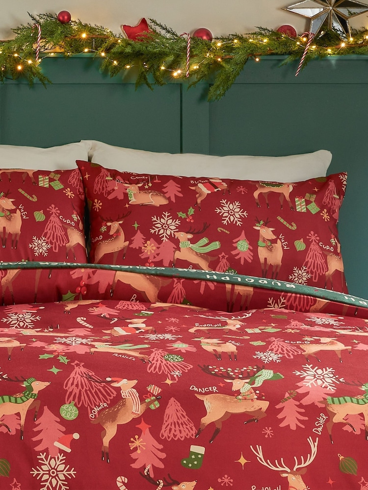 Duvet Day Red Sleigh Team Duvet Set - Image 4 of 4