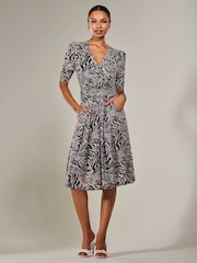 Jolie Moi Black Mesh Half Sleeve Midaxi Dress - Image 1 of 6