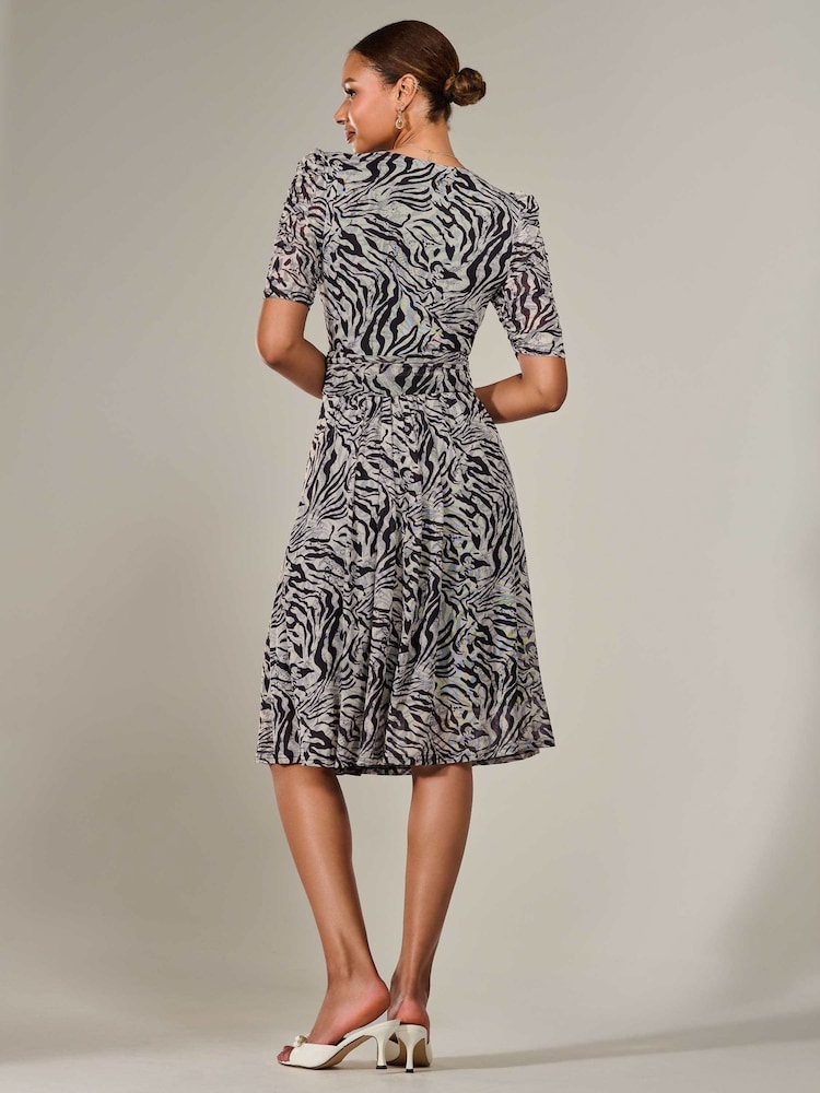 Jolie Moi Black Mesh Half Sleeve Midaxi Dress - Image 2 of 6