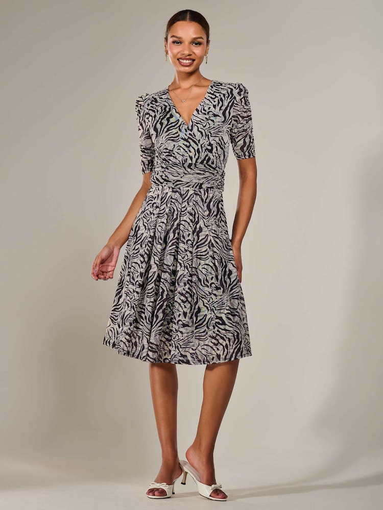 Jolie Moi Black Mesh Half Sleeve Midaxi Dress - Image 6 of 6