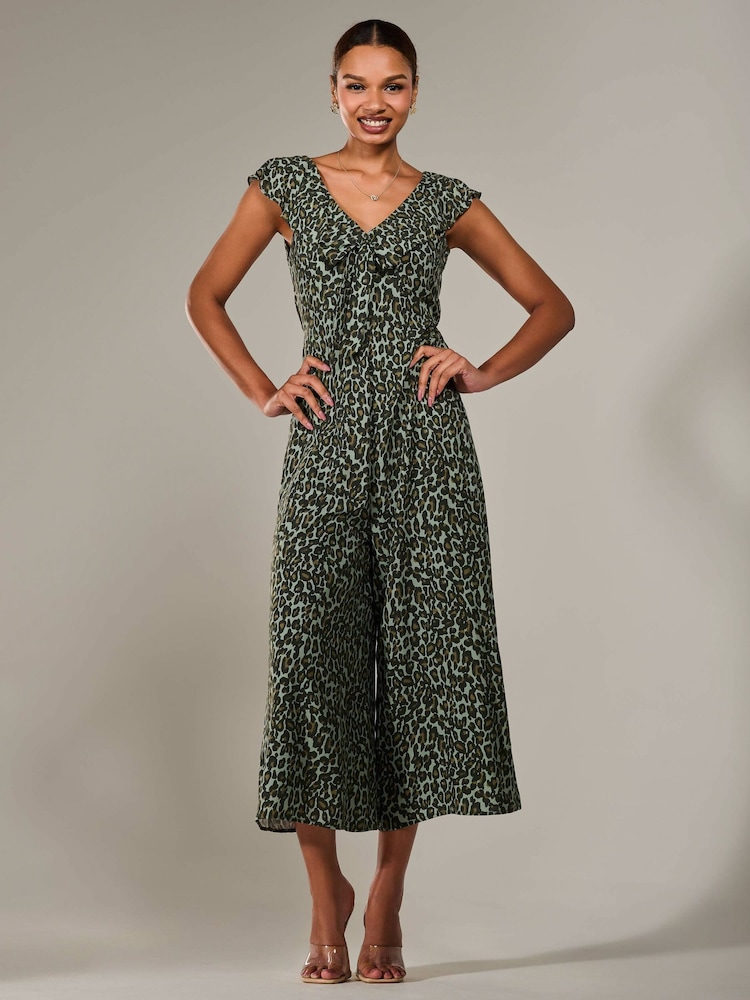Verde - Jolie Moi Frill Tie Front Jumpsuit - Imagen 6 de 6 Verde - Jolie Moi Frill Tie Front Jumpsuit - Imagen 6 de 6