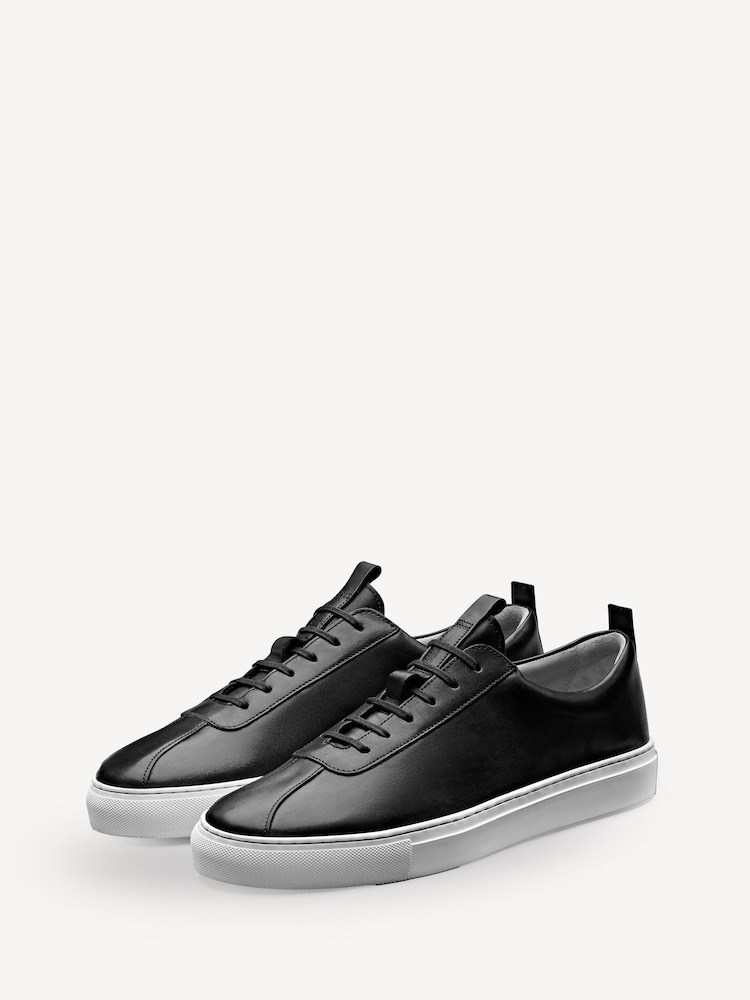 Grenson Black Leather Trainers - Image 1 of 4
