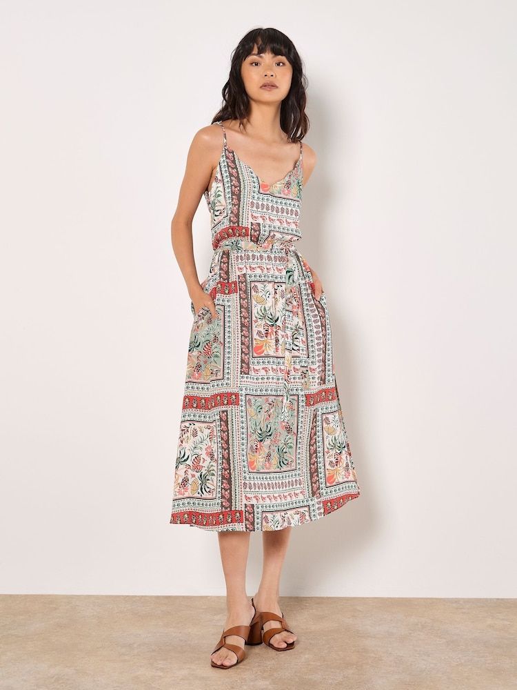 Apricot Grey Tropical Scarf Scallop Dress - Image 5 of 5 Apricot Grey Tropical Scarf Scallop Dress - Image 5 of 5