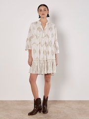 Apricot Cream Paisley Glam Button Tunic Top - Image 2 of 4