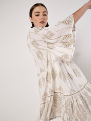 Apricot Cream Paisley Glam Button Tunic Top - Image 3 of 4