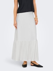 JDY White Broderie Tiered Maxi Skirt - Image 2 of 7