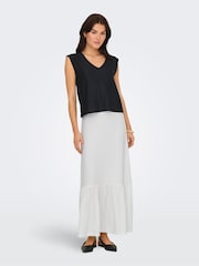 JDY White Broderie Tiered Maxi Skirt - Image 3 of 7