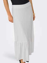 JDY White Broderie Tiered Maxi Skirt - Image 4 of 7