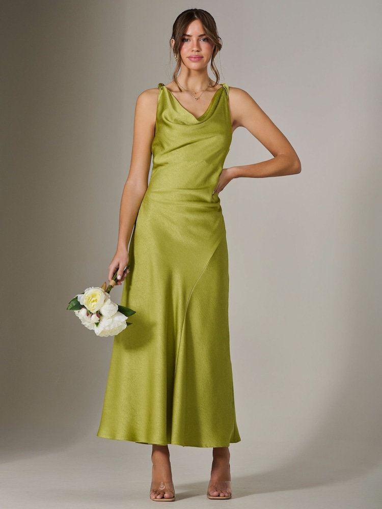 Verde - Jolie Moi Twisted Shoulder Cowl Neck Midaxi Dress - Imagen 1 de 6 Verde - Jolie Moi Twisted Shoulder Cowl Neck Midaxi Dress - Imagen 1 de 6