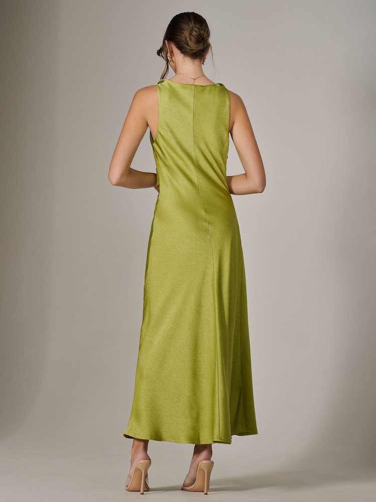 Verde - Jolie Moi Twisted Shoulder Cowl Neck Midaxi Dress - Imagen 2 de 6 Verde - Jolie Moi Twisted Shoulder Cowl Neck Midaxi Dress - Imagen 2 de 6