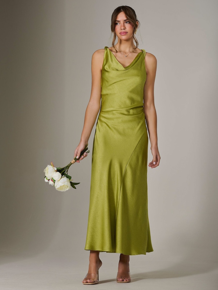 Verde - Jolie Moi Twisted Shoulder Cowl Neck Midaxi Dress - Imagen 6 de 6 Verde - Jolie Moi Twisted Shoulder Cowl Neck Midaxi Dress - Imagen 6 de 6