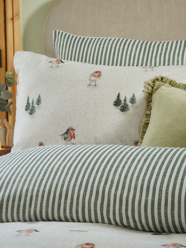 Wylder Nature Cream Pine Print Robins Return Duvet Set - Image 2 of 3 Wylder Nature Cream Pine Print Robins Return Duvet Set - Image 2 of 3