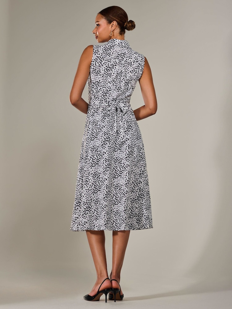 Jolie Moi Black Button Sleeveless Midi Dress - Image 2 of 5