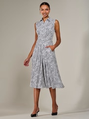 Jolie Moi Black Button Sleeveless Midi Dress - Image 4 of 5