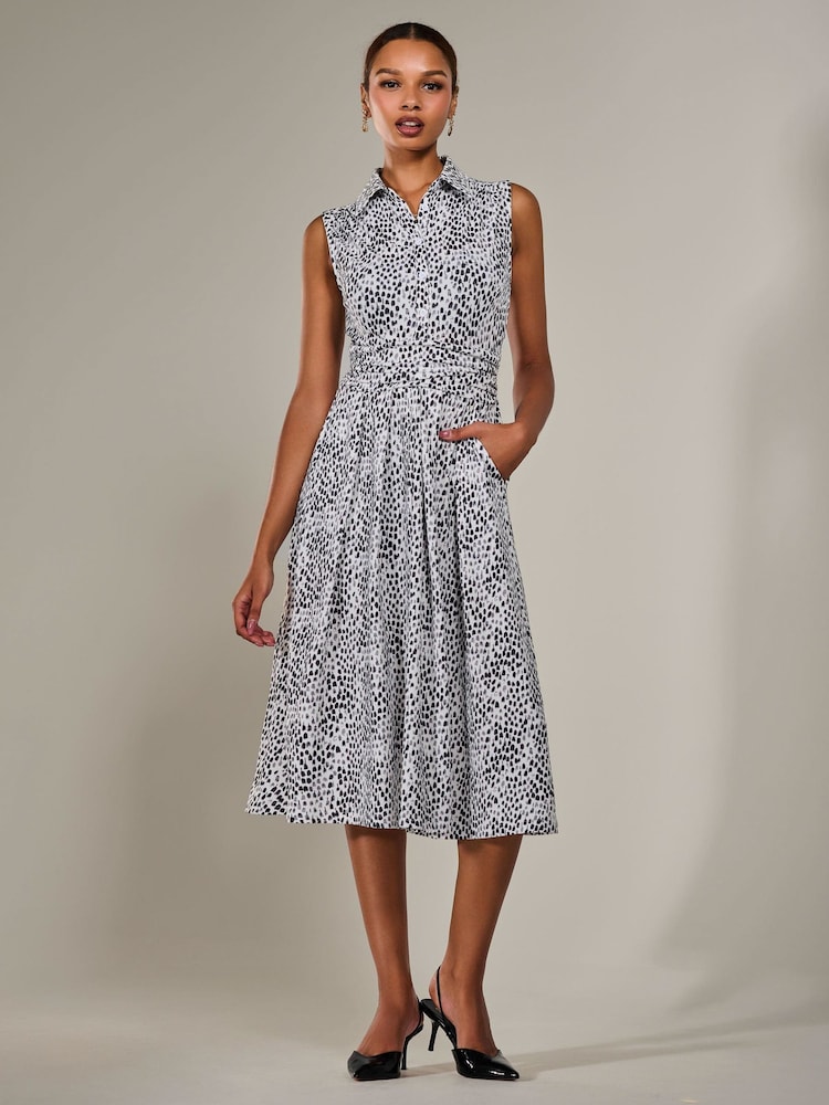 Jolie Moi Black Button Sleeveless Midi Dress - Image 5 of 5