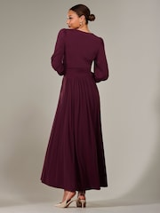 Jolie Moi Purple Long Sleeve Supersoft Jersey Maxi Dress - Image 2 of 6