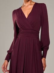 Jolie Moi Purple Long Sleeve Supersoft Jersey Maxi Dress - Image 3 of 6