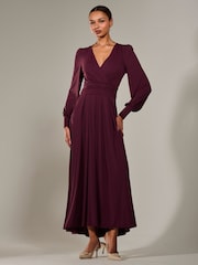 Jolie Moi Purple Long Sleeve Supersoft Jersey Maxi Dress - Image 4 of 6