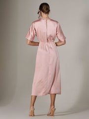 Jolie Moi Pink Satin A-Line Midaxi Dress - Image 2 of 6