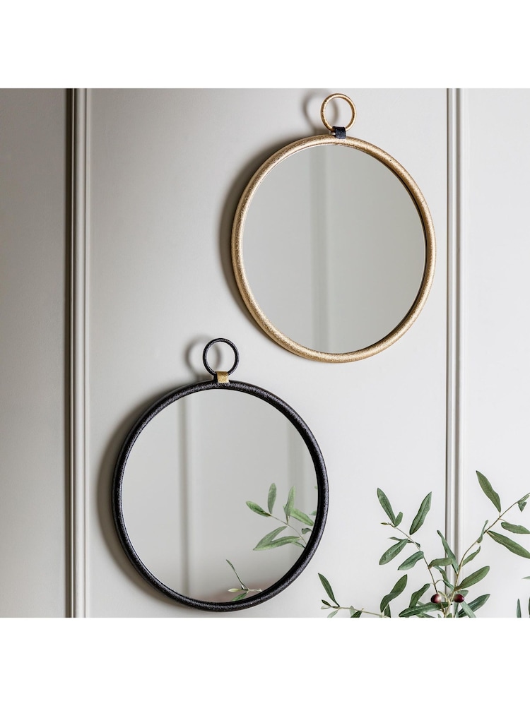 Gallery Home Black Baystone Round Mirror - Image 1 of 5