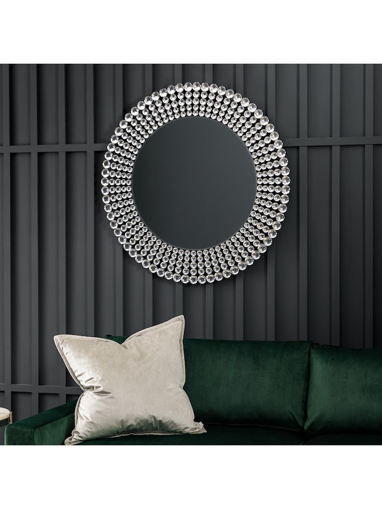 Gallery Home Silver Sharnell Round Mirror - Image 1 of 5