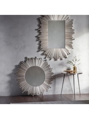 Gallery Home Silver Herzston Round Mirror - Image 1 of 4