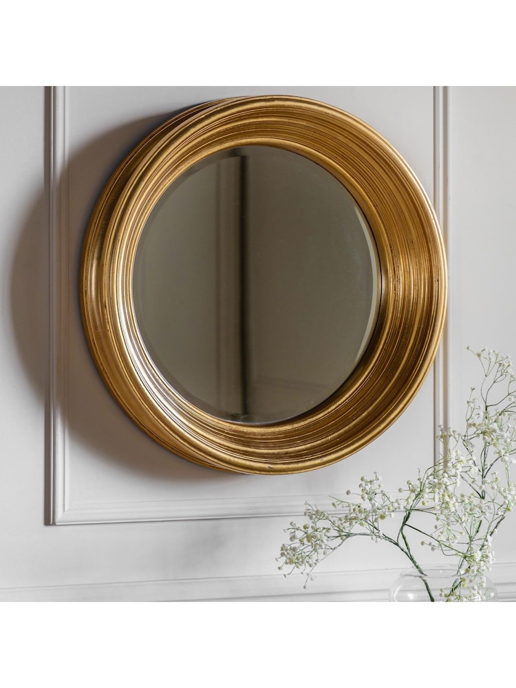 Gallery Home Gold Chapwell Round Mirror - Image 1 of 3 Gallery Home Gold Chapwell Round Mirror - Image 1 of 3