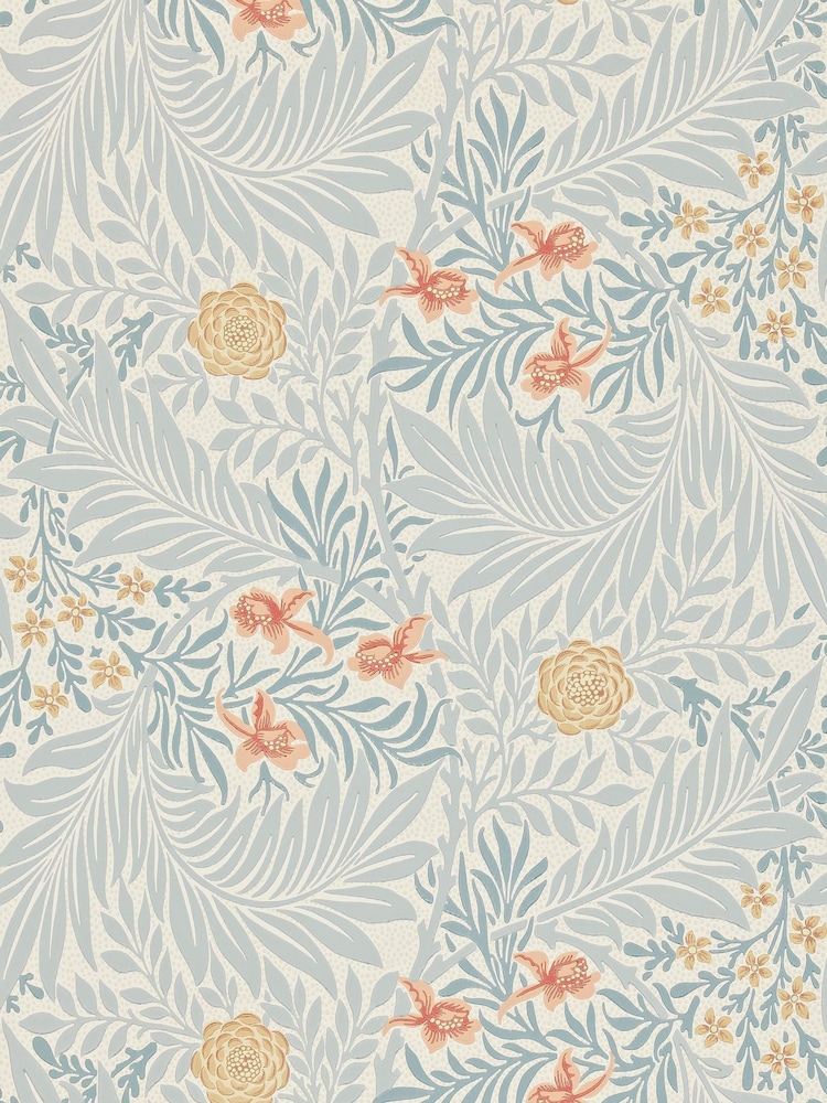 Morris & Co Larkspur Slate Russet Morris Friends A4 Wallpaper Sample - Image 1 of 1