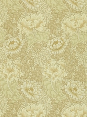 Morris & Co Chrysanthemum Ivory Canvas Morris Friends A4 Wallpaper Sample - Image 1 of 1