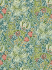 Morris & Co Golden Lily Mineral Morris Friends A4 Wallpaper Sample - Image 1 of 1