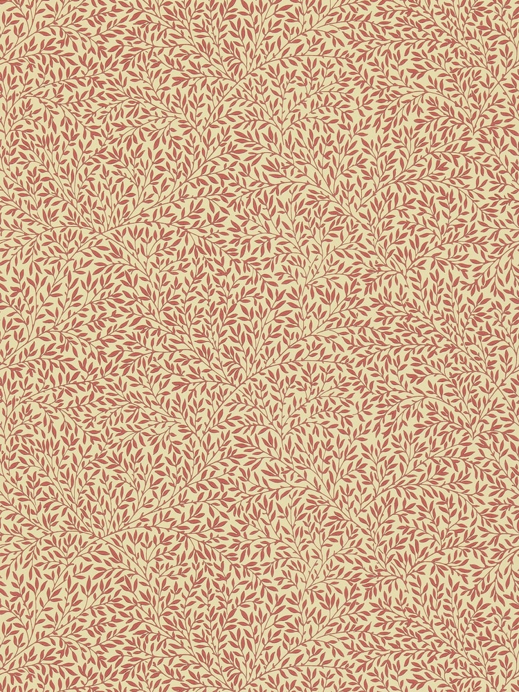 Morris & Co Standen Beige Brick Red Friends A4 Sample Wallpaper - Image 1 of 1