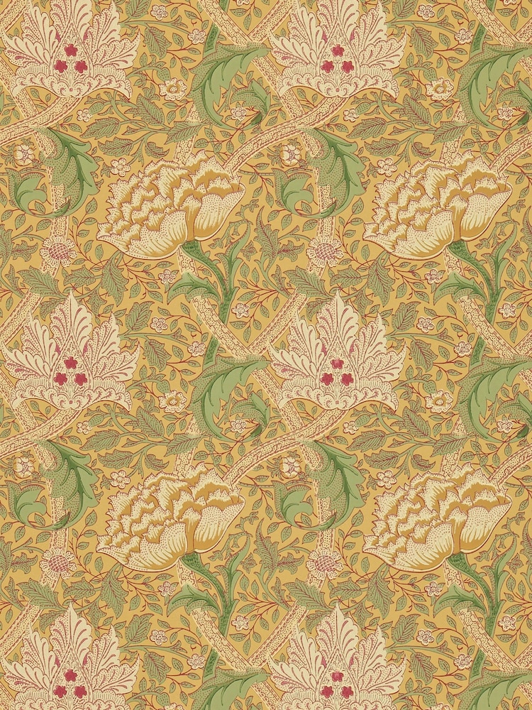 Morris & Co Windrush Gold Thyme Friends A4 Sample Wallpaper - Image 1 of 1 Morris & Co Windrush Gold Thyme Friends A4 Sample Wallpaper - Image 1 of 1