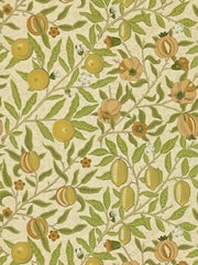 Morris & Co Fruit Lime Green Tan Morris Friends A4 Wallpaper Sample - Image 1 of 1