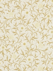 Morris & Co Scroll Vellum Biscuit Friends A4 Sample Wallpaper - Image 1 of 1