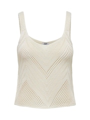 JDY Cream Crochet Cami Vest Top - Image 2 of 2