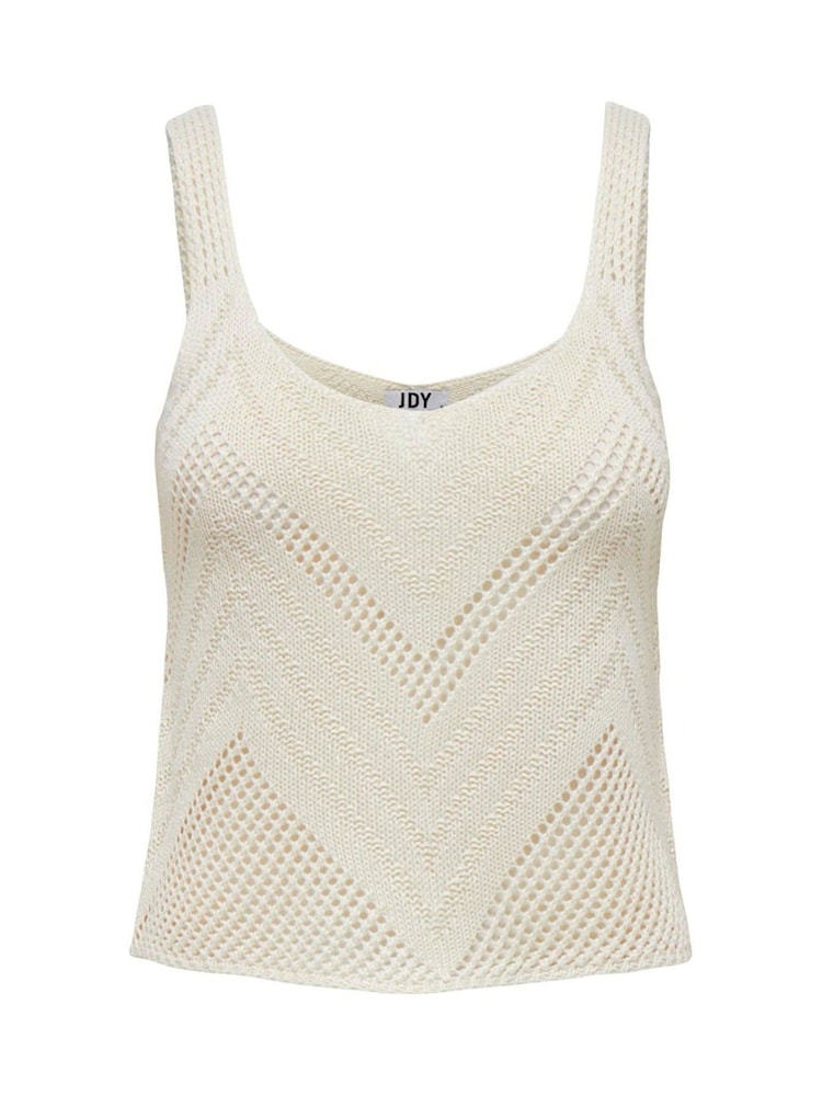 JDY Cream Crochet Cami Vest Top - Image 2 of 2 JDY Cream Crochet Cami Vest Top - Image 2 of 2