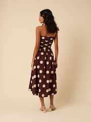Nobodys Child Brown Felicity Polka Dot Bandeau Midi Dress - Image 2 of 5