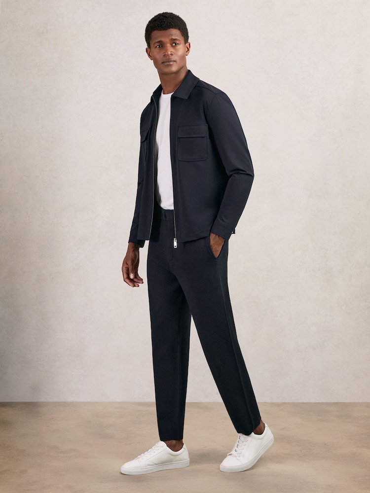 Reiss Navy Arthur Tapered Knitted Trousers - Image 1 of 6 Reiss Navy Arthur Tapered Knitted Trousers - Image 1 of 6