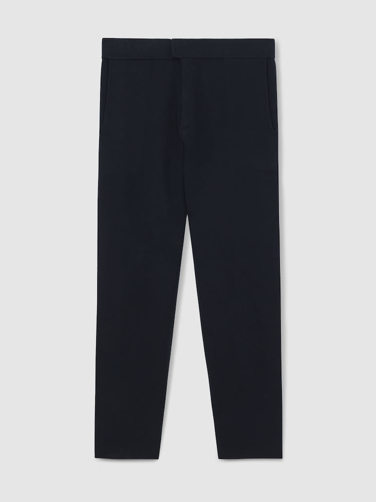 Reiss Navy Arthur Tapered Knitted Trousers - Image 2 of 6 Reiss Navy Arthur Tapered Knitted Trousers - Image 2 of 6