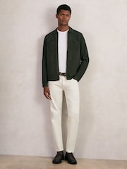 Reiss Forest Green Roberto Four-Pocket Zip-Through Cardigan - Image 3 of 6